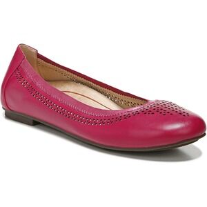 Vionic Whisper Perforated Leather Ballet Flat Comfort Arch Support Womens Size 8